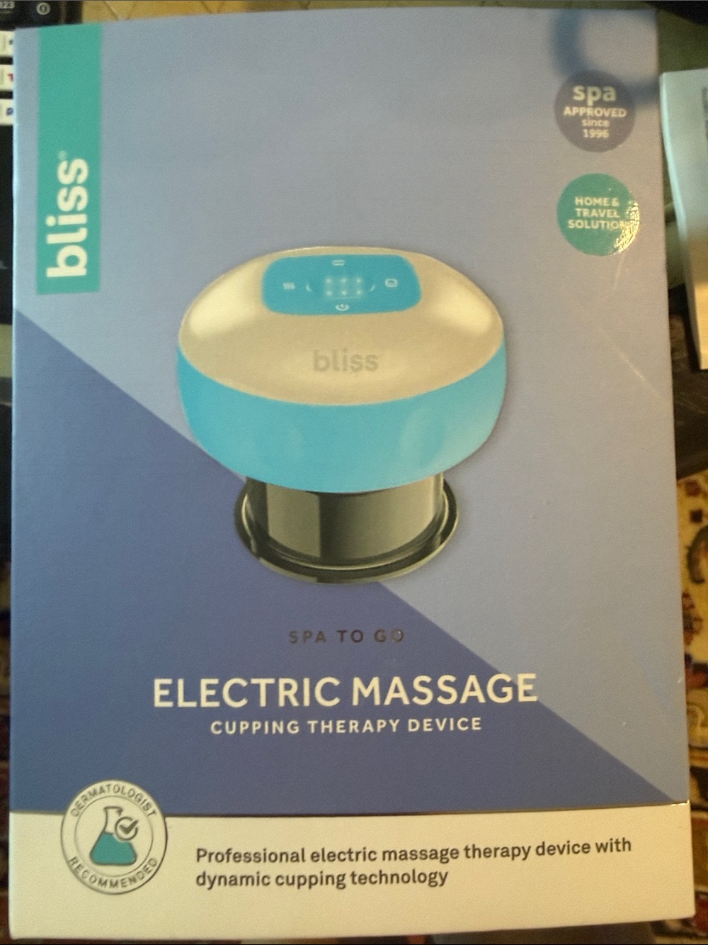 Bliss Electric Massage Cupping Device in Aqua and White